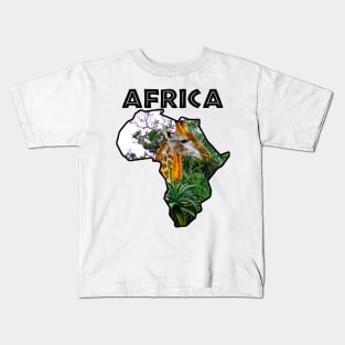 African Wildlife Continent Giraffe Aloe Kids T-Shirt